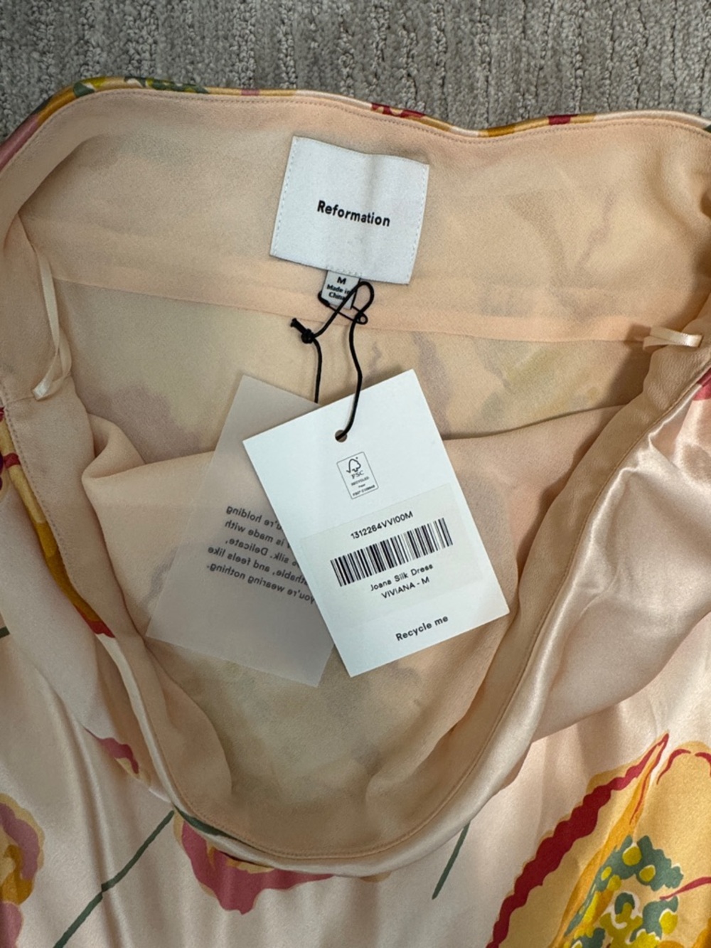 Reformation NWT Joana Silk Dress Viviana Floral Size Medium - Picture 10 of 14
